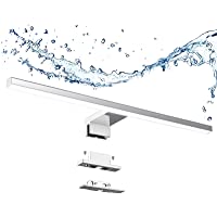 Los mejores  - Aogled Led Espejo Luz Baño 10W 820LM 60cm 230V 4000K-Lámpara de Acero Inoxidable 3en1 IP44 Clase II-Diseño Delgado-Sin…